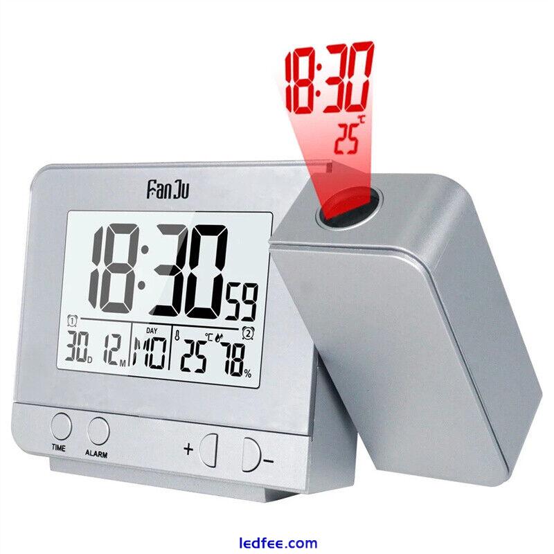 Led Simple Design Alarm Clock With Digital Date Projection Snooze Function 5 