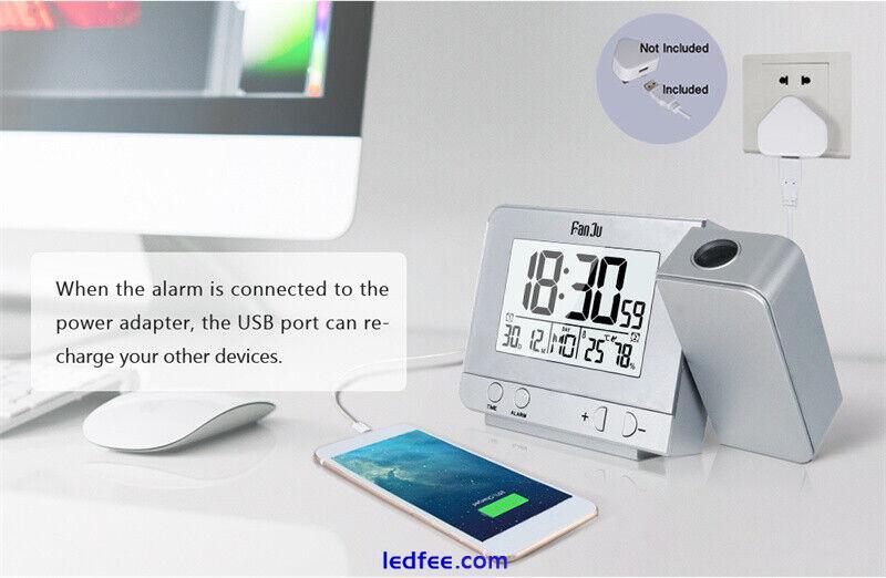 Led Simple Design Alarm Clock With Digital Date Projection Snooze Function 4 