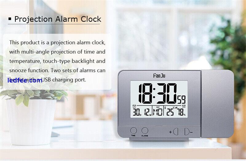 Led Simple Design Alarm Clock With Digital Date Projection Snooze Function 0 