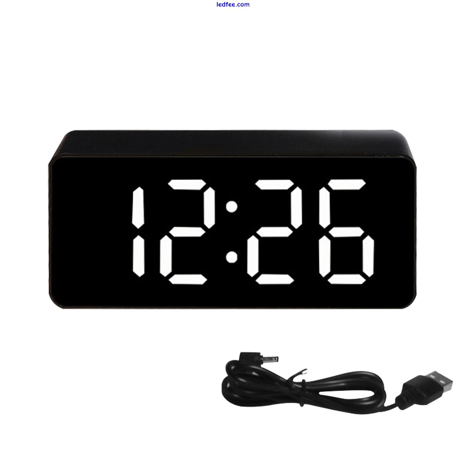 Non Ticking Digital Alarm Clock Date Temperature Electric Tabletop LED Display 5 