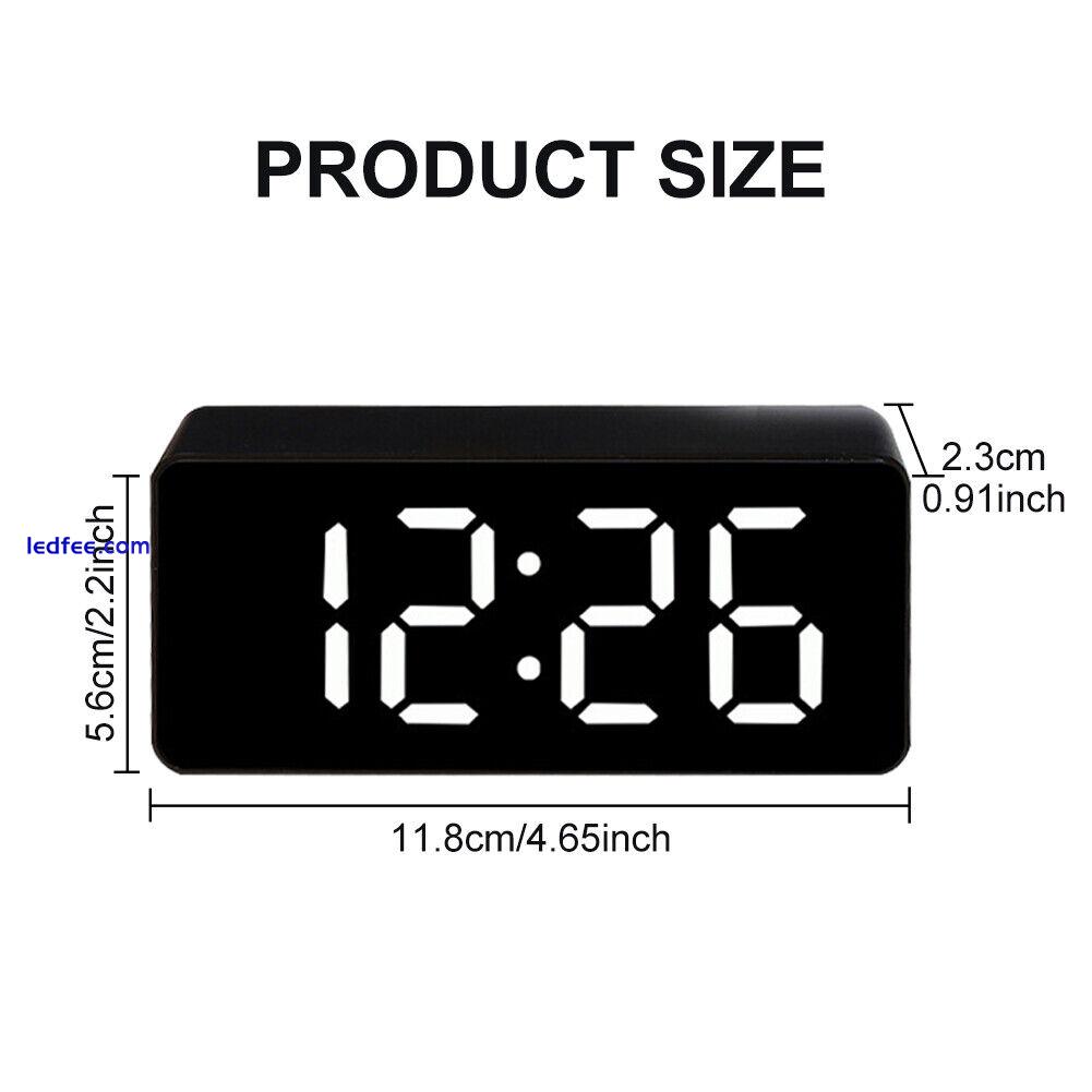 Non Ticking Digital Alarm Clock Date Temperature Electric Tabletop LED Display 4 