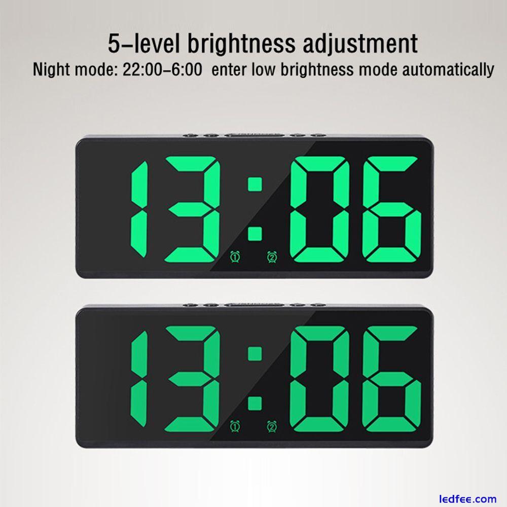 Backlight Nightlight Electronic Clock LED Digital Alarm Clock Large Number 2 