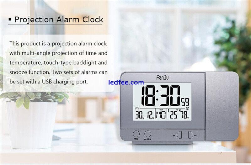 Led Simple Design Alarm Clock With Digital Date Projection Snooze Function 0 