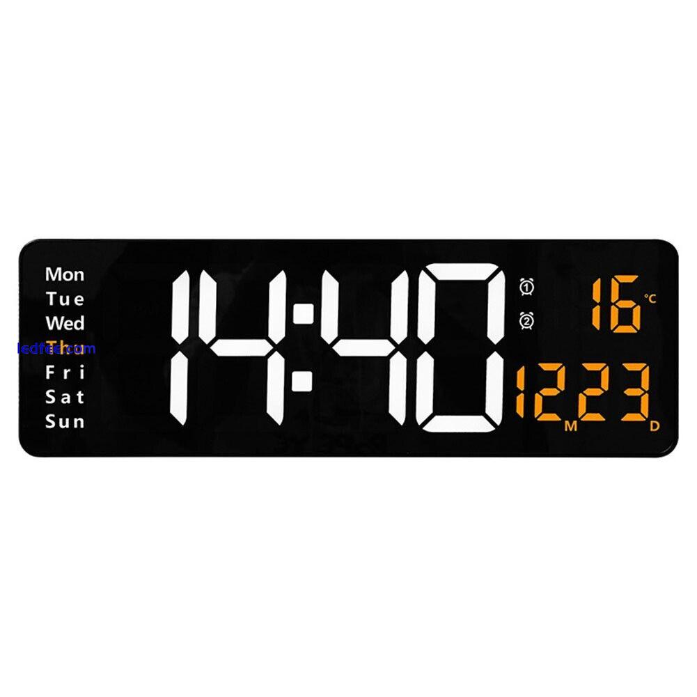Large LED Alarm Clock with Temperature and Calendar Display Remote Setting 0 