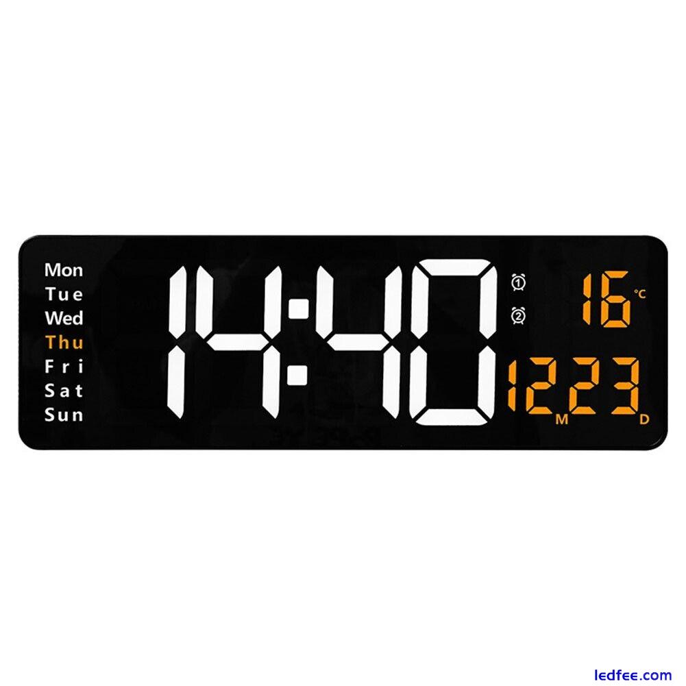 Large LED Alarm Clock with Temperature and Calendar Display Remote Setting 1 