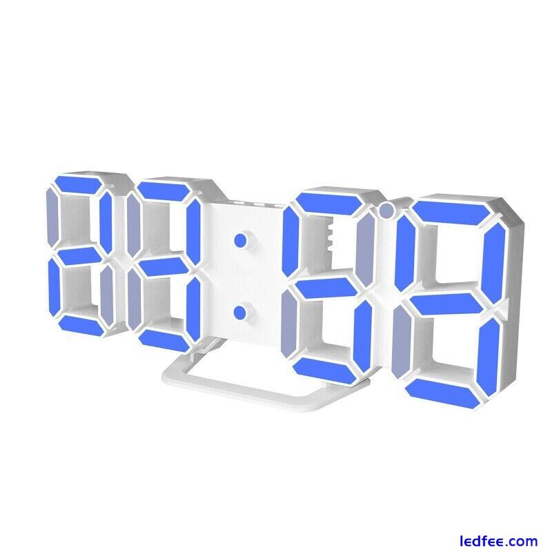 3D Digital Alarm Clock Modern LED Wall Desk 12/24H for Time Date Display Nightli 1 