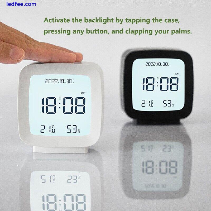 Portable Digital Alarm Clock LED Temperature Monitor Voice-activated Backlight 1 