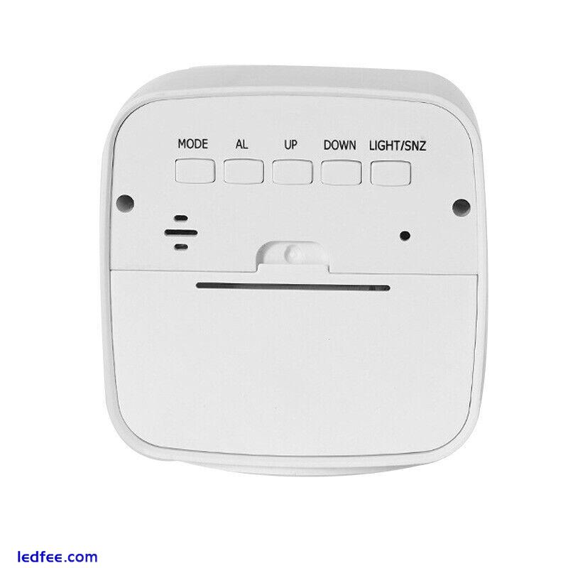 Portable Digital Alarm Clock LED Temperature Monitor Voice-activated Backlight 5 