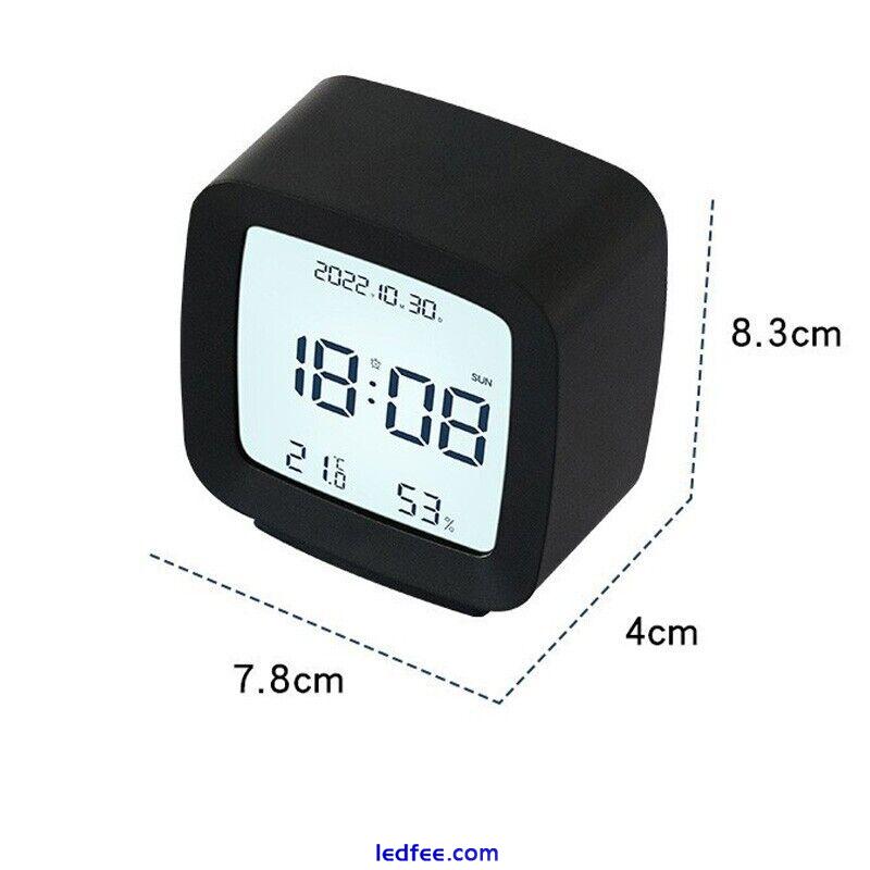 Portable Digital Alarm Clock LED Temperature Monitor Voice-activated Backlight 4 