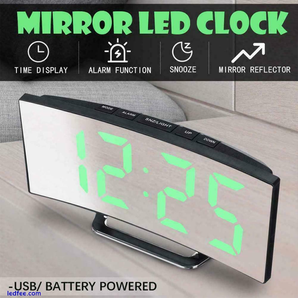 Digital Alarm Clocks Bedside Mains Powered, LED Clock with E7G3 Curved π{ 2 