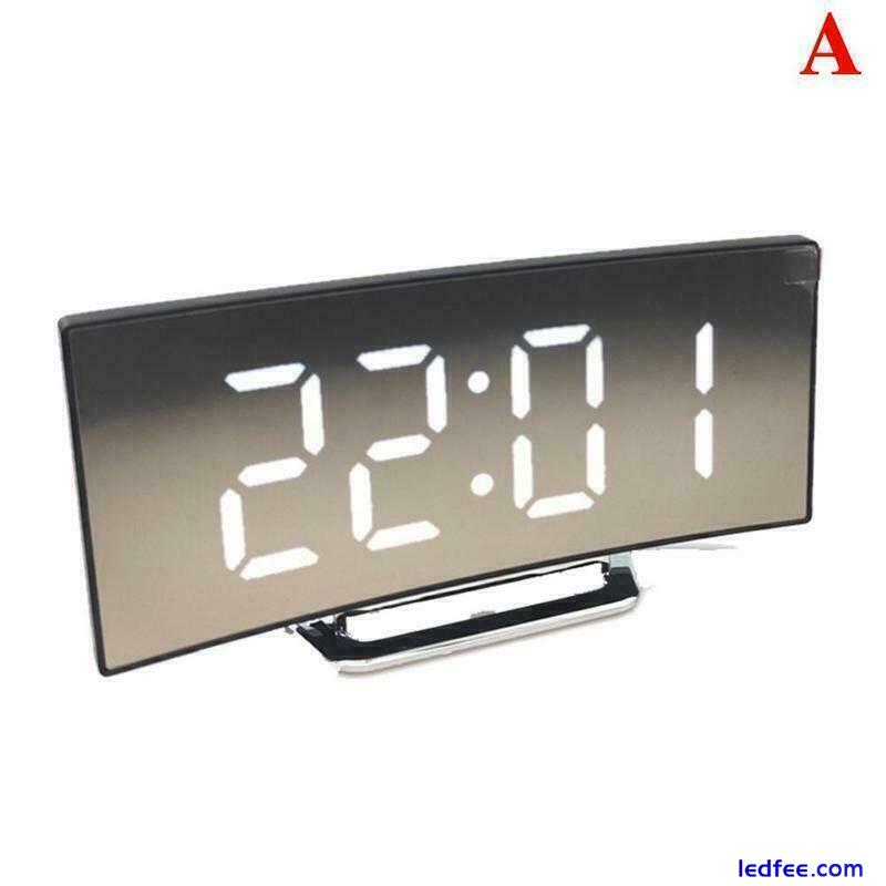 Digital Alarm Clocks Bedside Mains Powered, LED Clock with E7G3 Curved π{ 5 