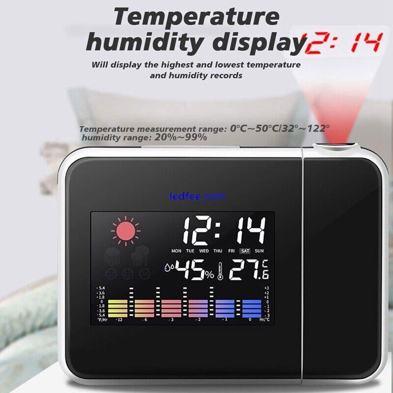 LED Digital Projection Alarm Clock Temperature  Desk Time Date Display1663 2 