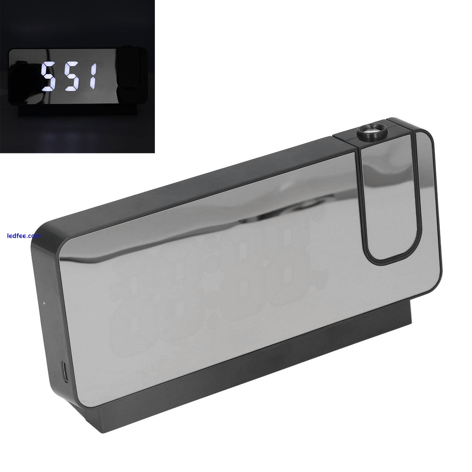 LED Mirror Digital Alarm Clock 180° Rotatable Projection 4 Level Brightness PLM 1 