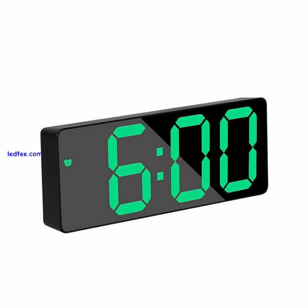 LED Display Digital Mirror Alarm Clock with Temperature range 0 50 Degrees 1 