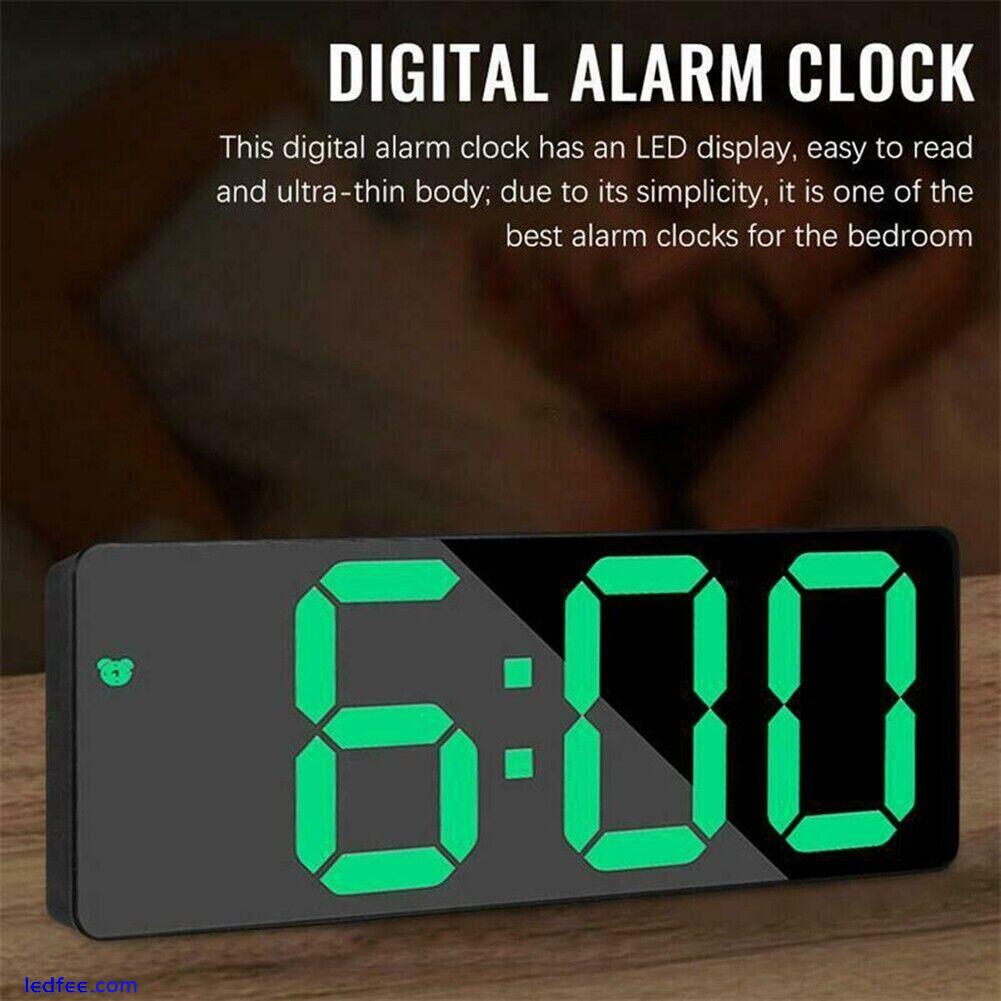 LED Display Digital Mirror Alarm Clock with Temperature range 0 50 Degrees 3 