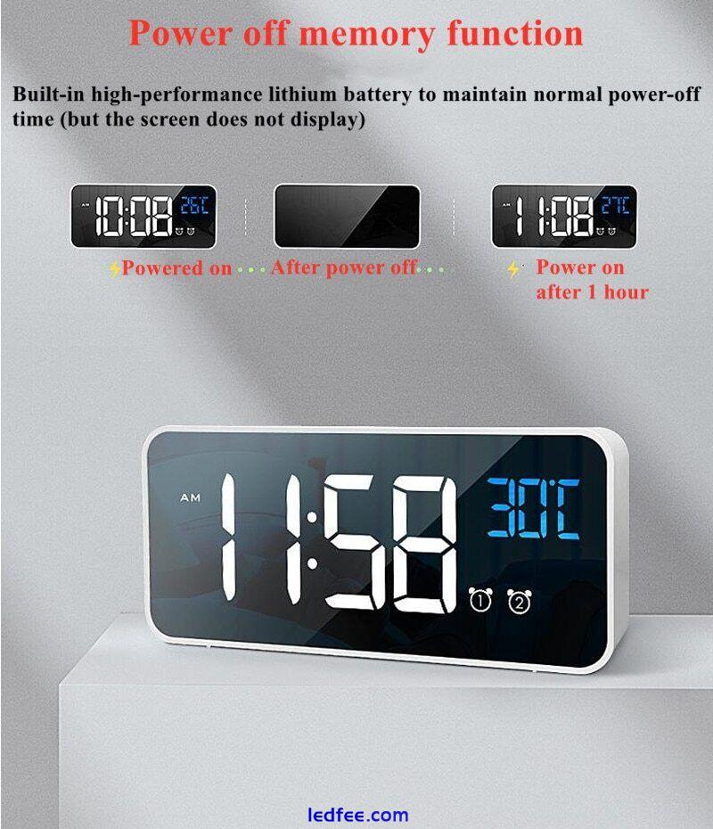 Digital Alarm Watch Snooze Night Mode Table Clock Electronic LED Rechargeable 5 