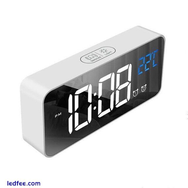 Digital Alarm Watch Snooze Night Mode Table Clock Electronic LED Rechargeable 1 