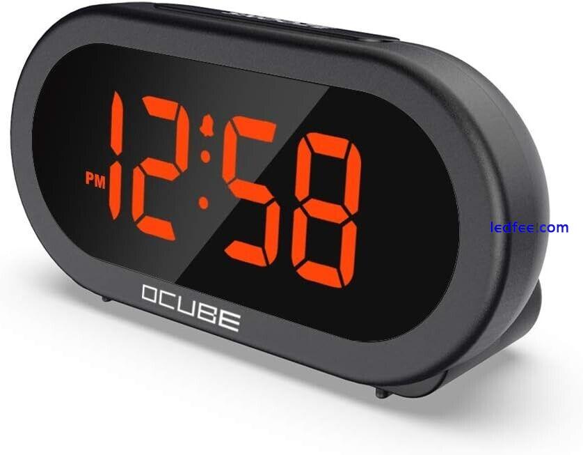 OCUBE Digital Alarm Clock Bedside Clock USB Charger Big Display Mains Dimmable 0 