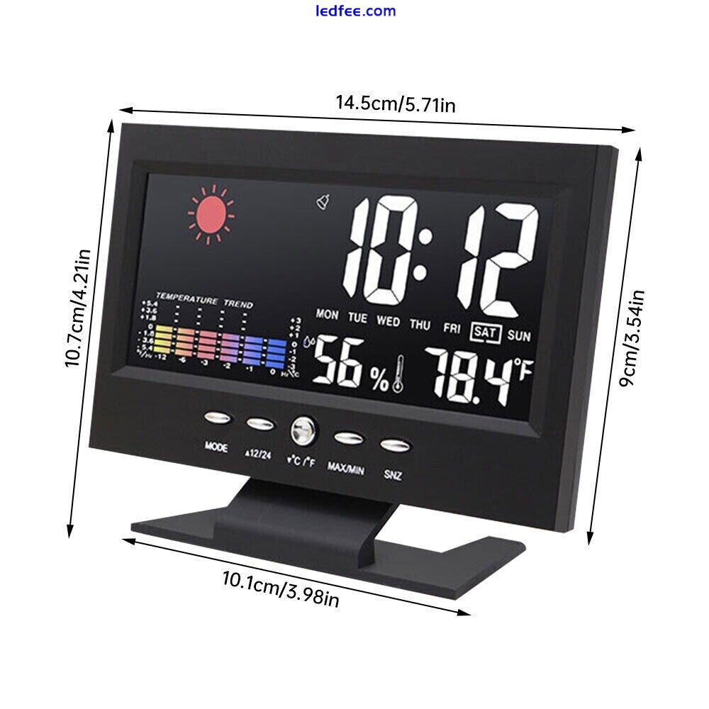 LED Digital Alarm Clock with Temperature Humidity Display Snooze Weather Station 2 