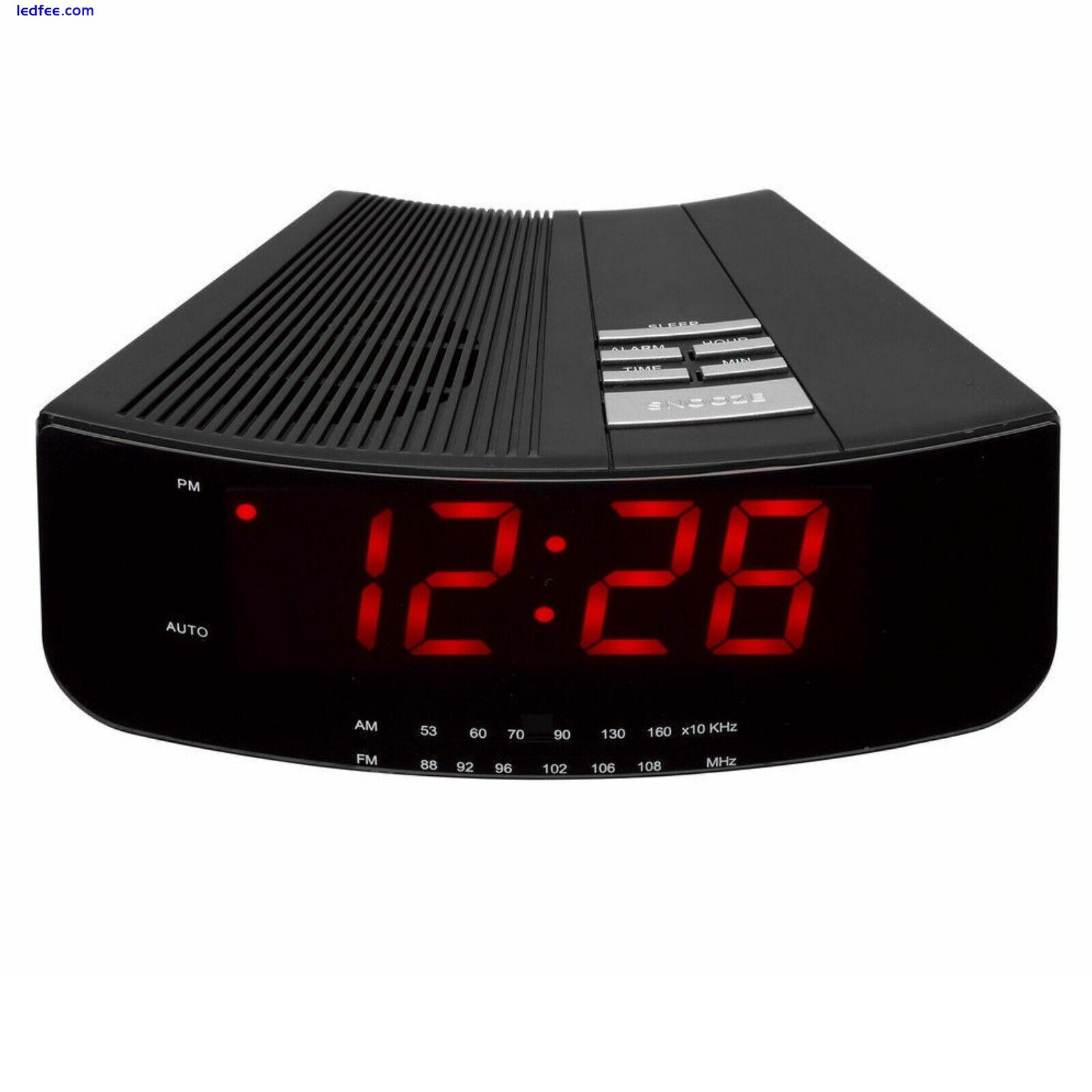 Logik LCRAN12 Bedside Radio Alarm Clock Am Fm Sleep Snooze Black Led Display 0 