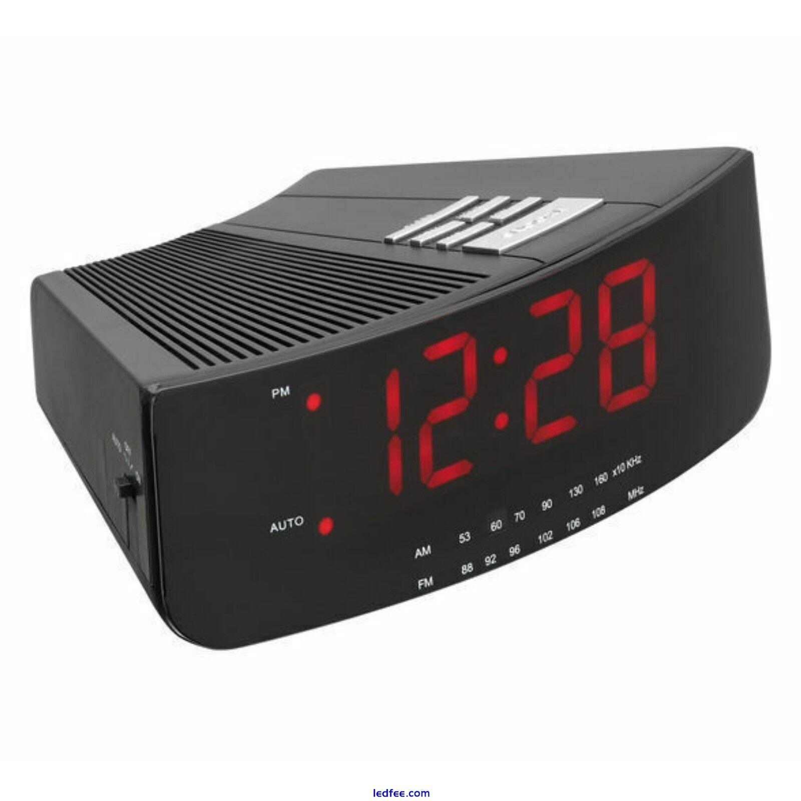 Logik LCRAN12 Bedside Radio Alarm Clock Am Fm Sleep Snooze Black Led Display 4 