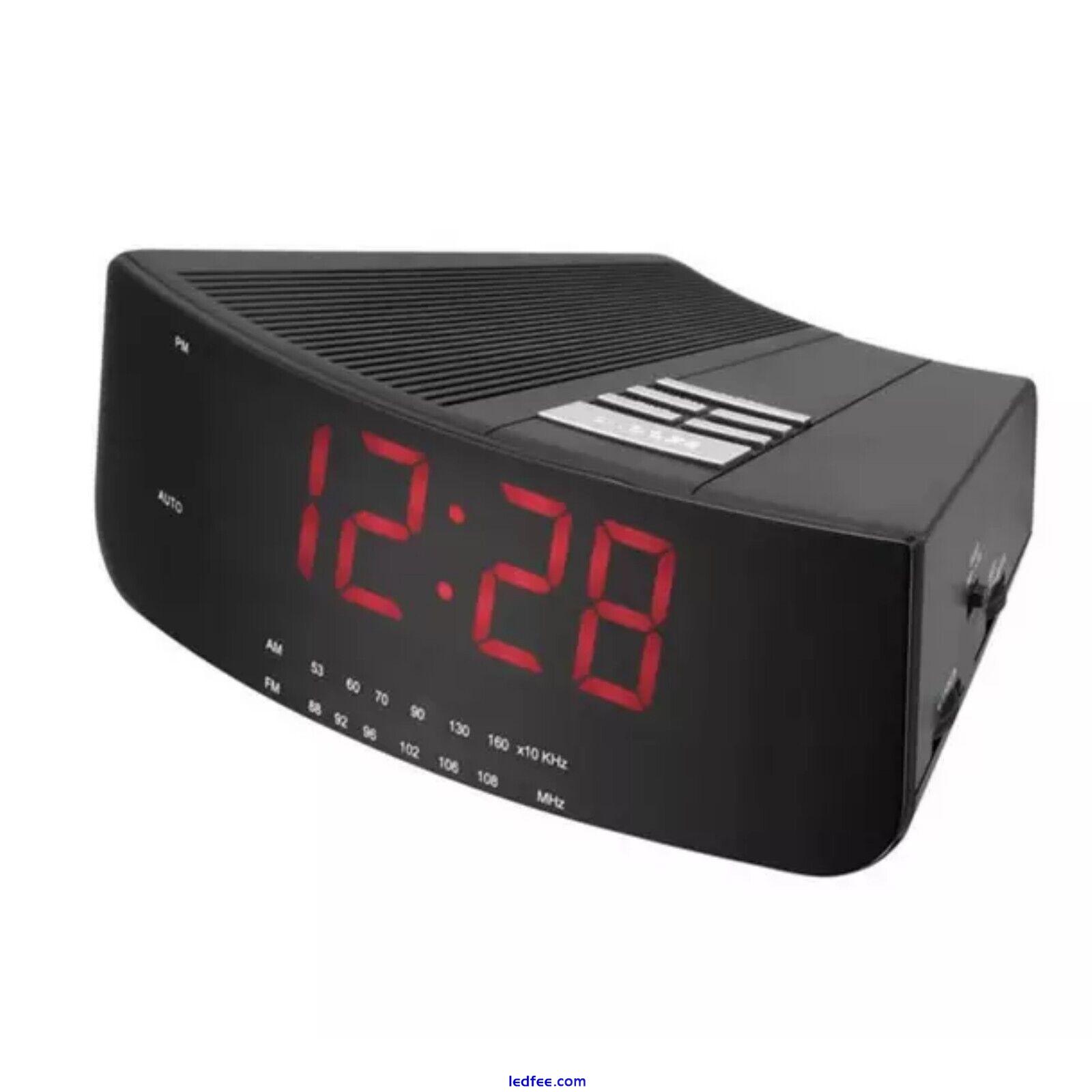 Logik LCRAN12 Bedside Radio Alarm Clock Am Fm Sleep Snooze Black Led Display 1 