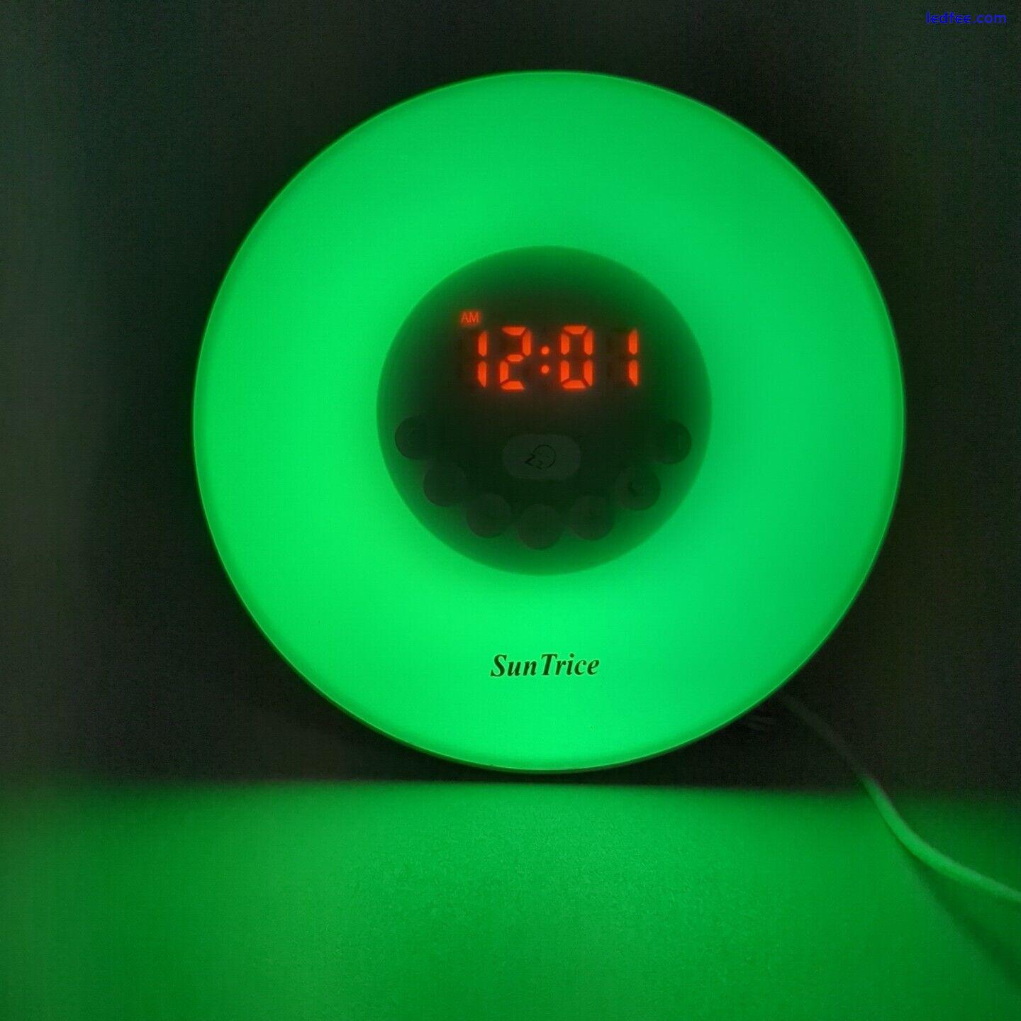 Sun Trice Sunrise Alarm Clock Mulit Color LED Lights USB Or Battery Mood Setting 5 