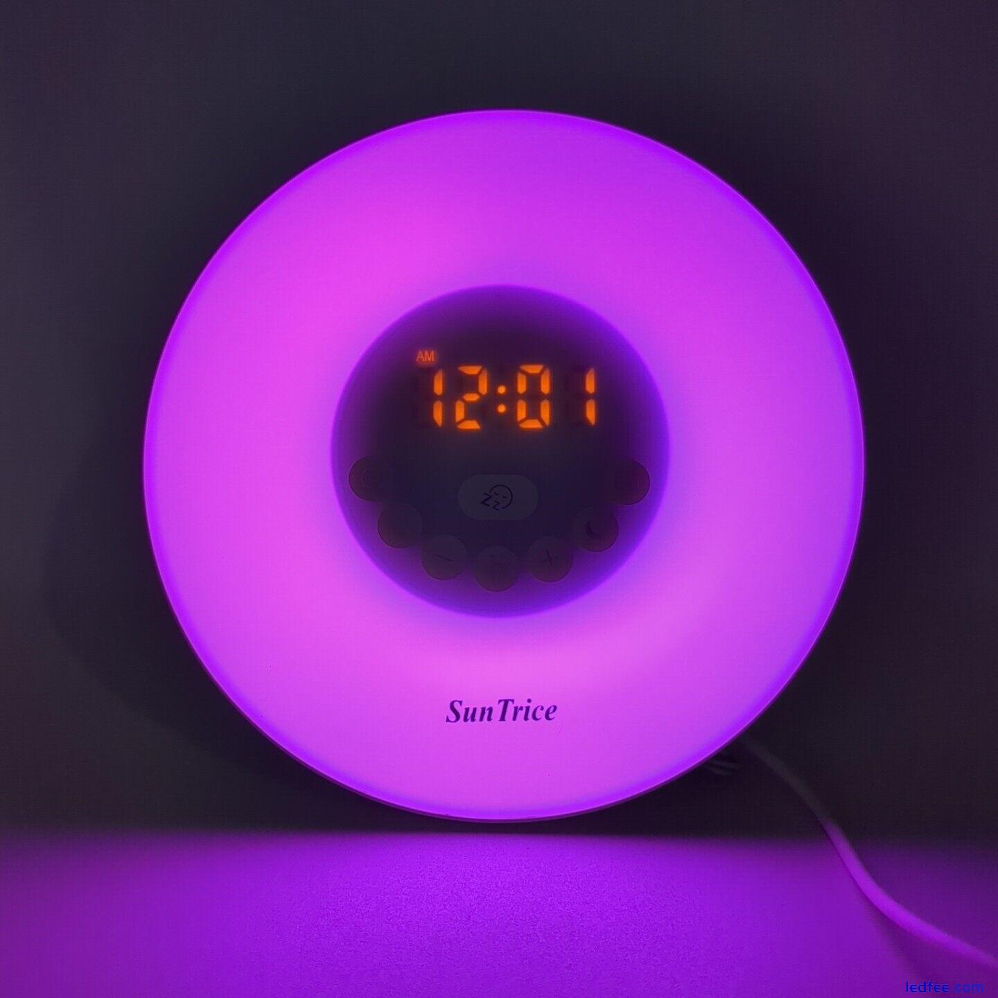 Sun Trice Sunrise Alarm Clock Mulit Color LED Lights USB Or Battery Mood Setting 2 