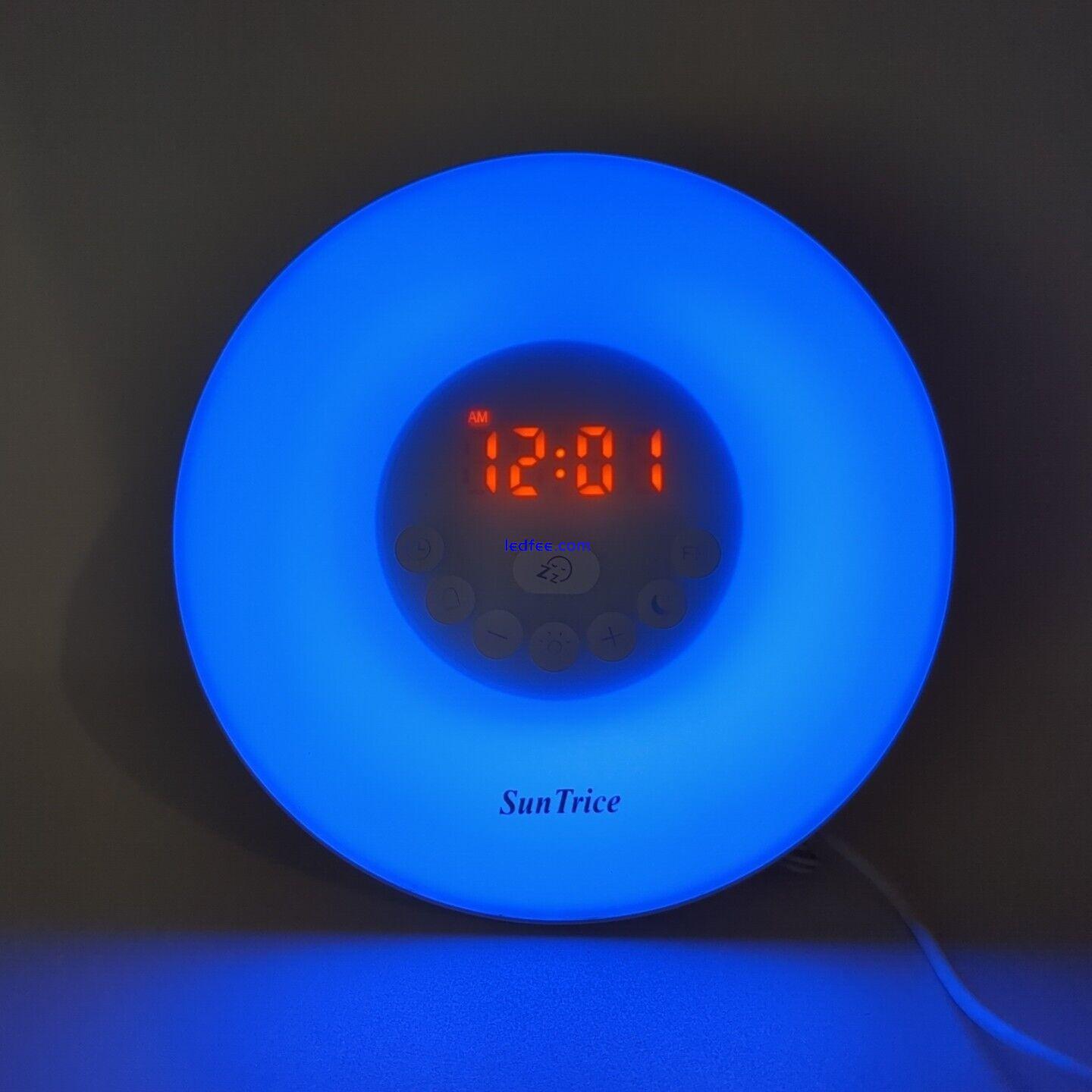 Sun Trice Sunrise Alarm Clock Mulit Color LED Lights USB Or Battery Mood Setting 3 