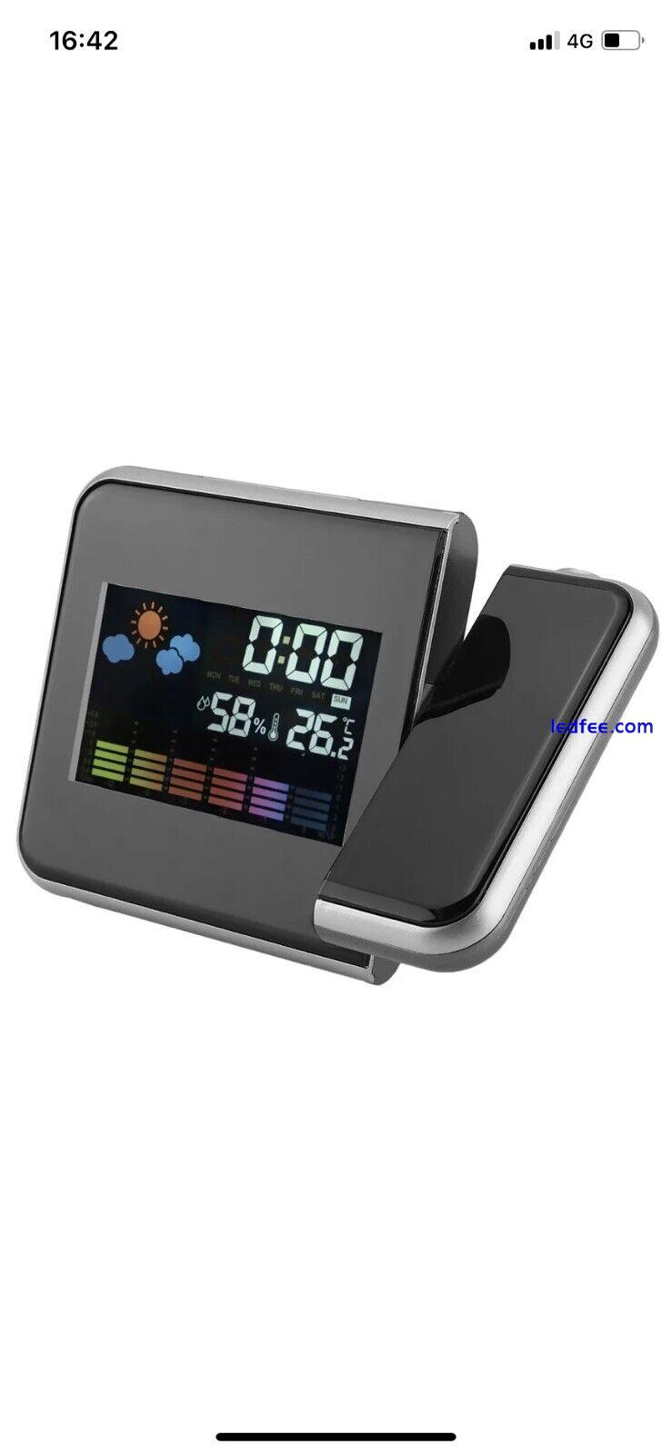 Digital LED Weather Forecast Projector Calendar Humidity Display Alarm Clock( FM 5 