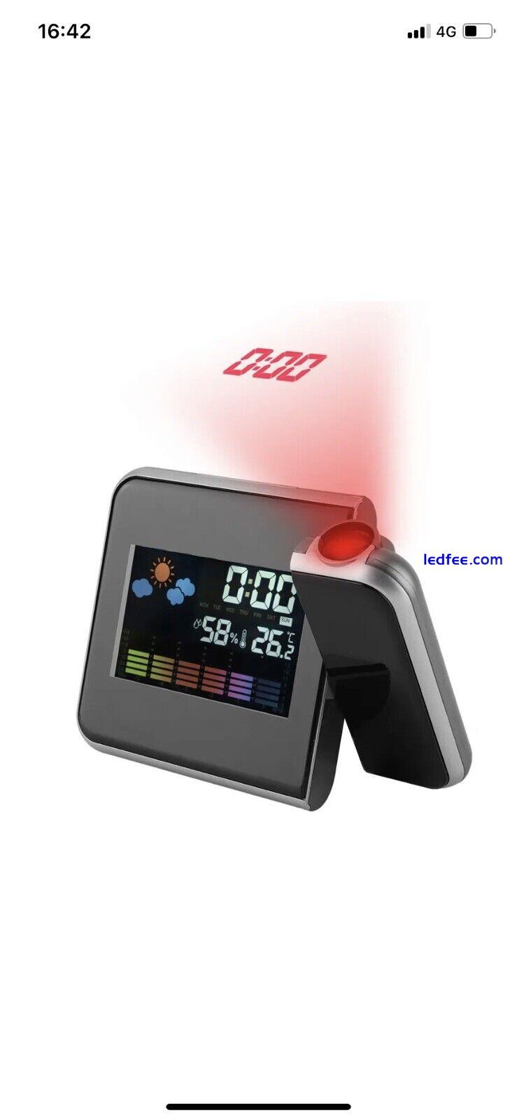 Digital LED Weather Forecast Projector Calendar Humidity Display Alarm Clock( FM 3 