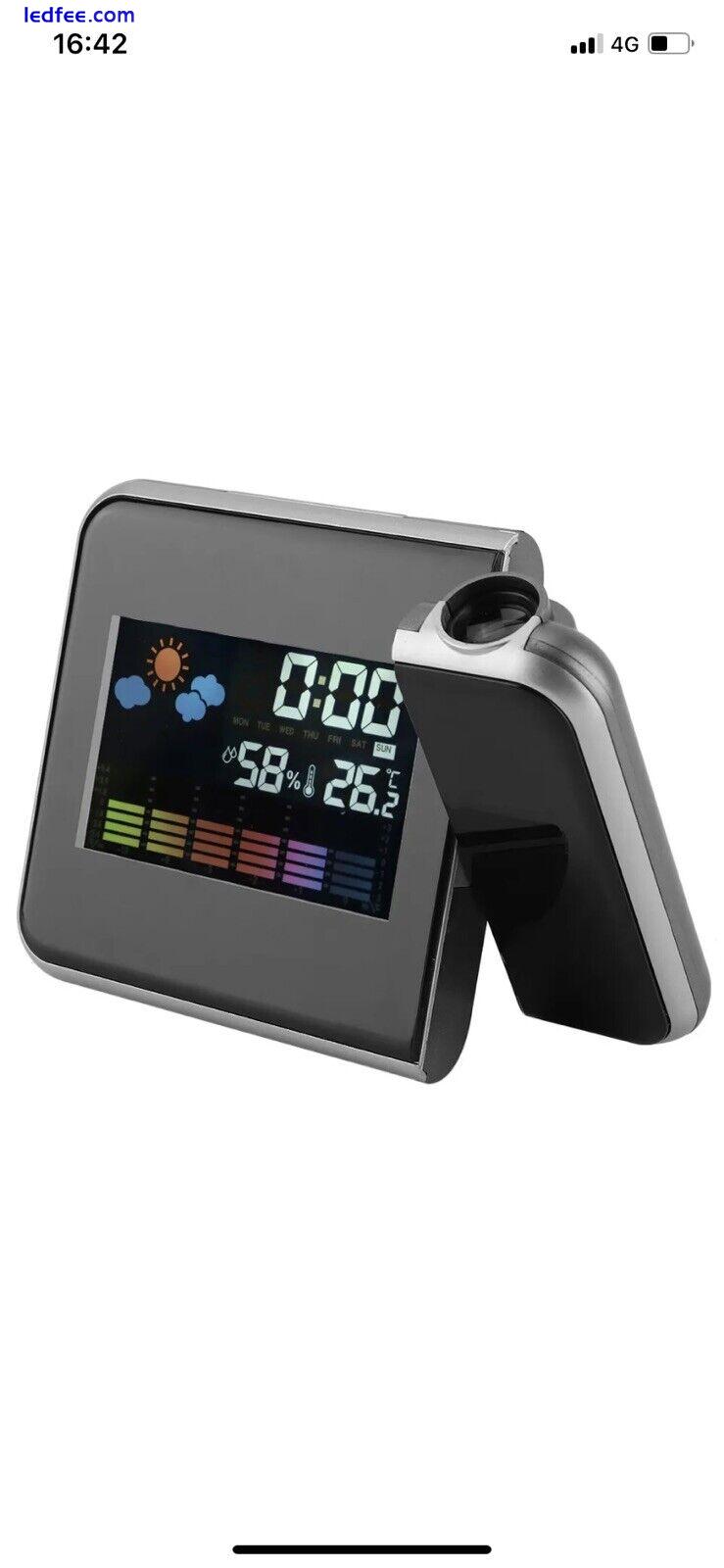 Digital LED Weather Forecast Projector Calendar Humidity Display Alarm Clock( FM 4 