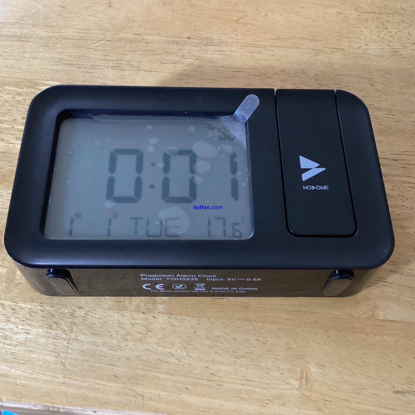 LED Digital Projection Alarm Clock Temperature Date Snooze Ceiling Projector UK 0 