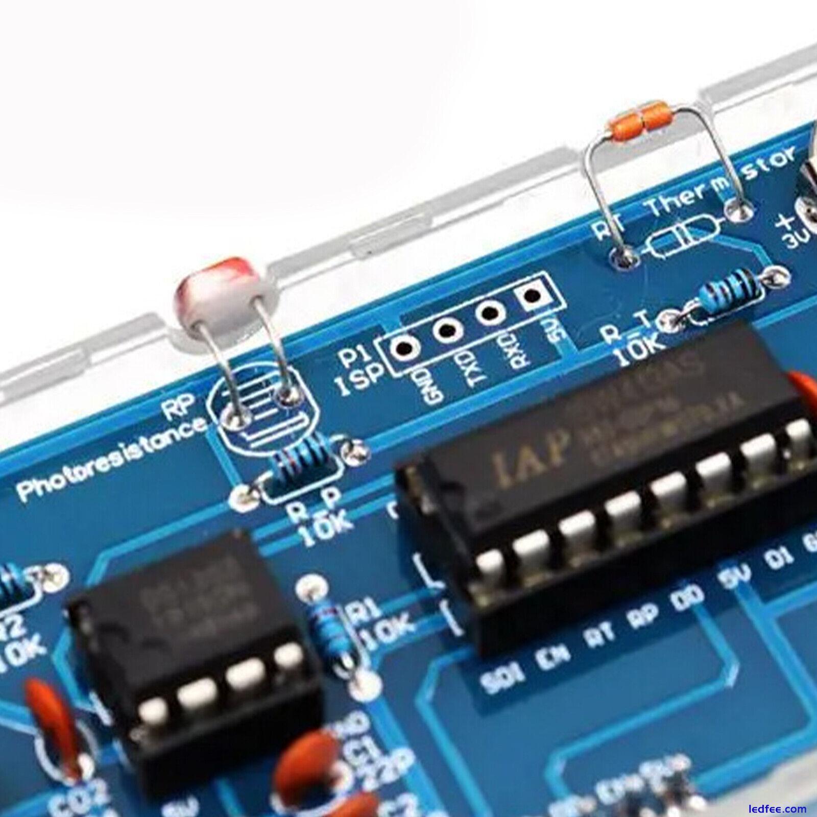 4-LED Digital Electronic Alarm Clock DIY Time Date Temperature and Light Control 3 