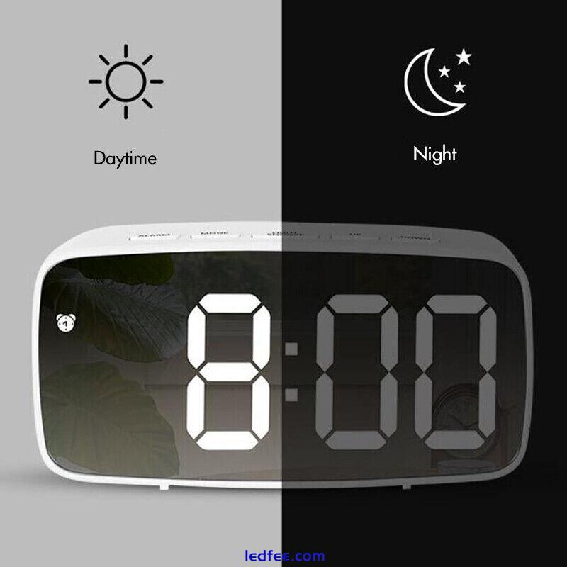 Home Modern Decor LED Digital Clock Desk Table Alarm Time Temperature Display 4 