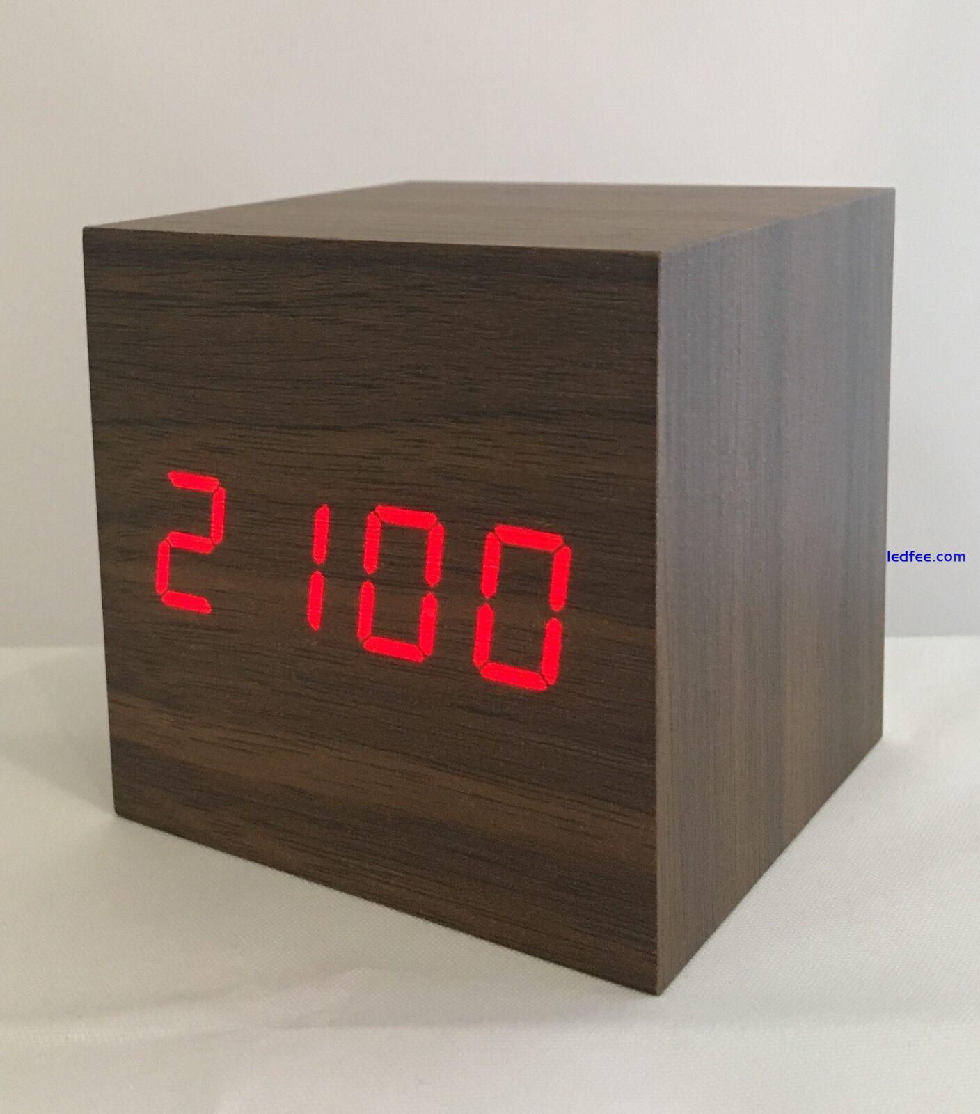 Box - The Wooden LED Clock - Brown with Red LED 5 