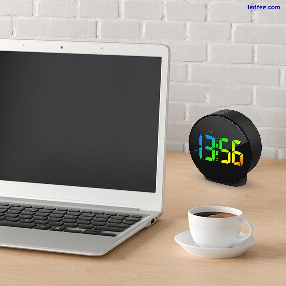 LED Alarm Clock Rechargable Smart Alarm Clock 5min Snooze for Teens Girls Adults 3 