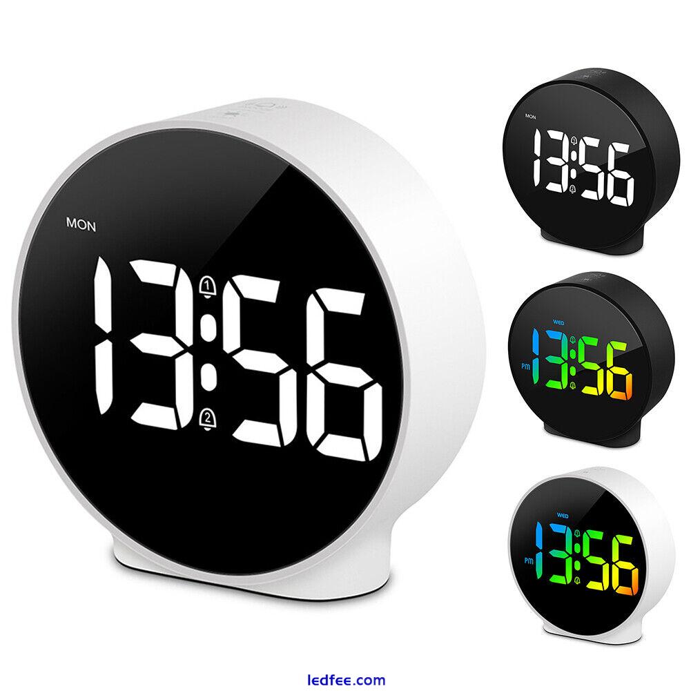 LED Alarm Clock Rechargable Smart Alarm Clock 5min Snooze for Teens Girls Adults 5 