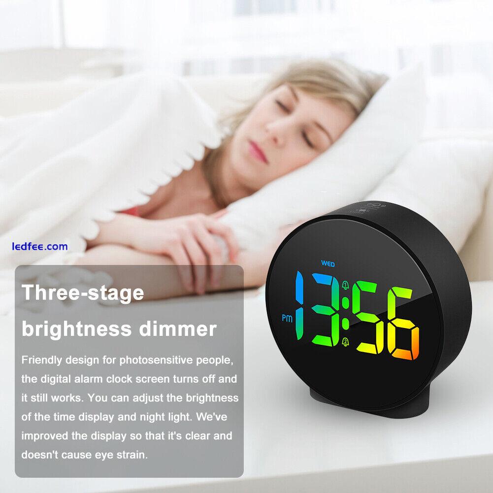 LED Alarm Clock Rechargable Smart Alarm Clock 5min Snooze for Teens Girls Adults 1 