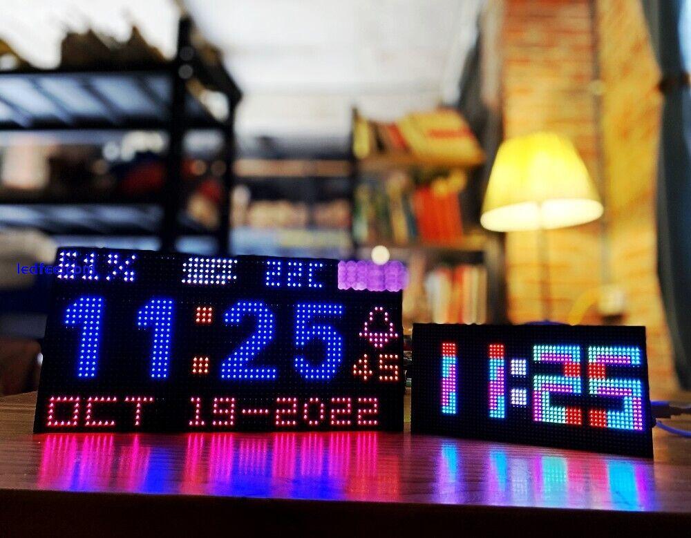 Digital Clock Wall Clock Alarm Clock RGB matrix LED display electronic diy  2 