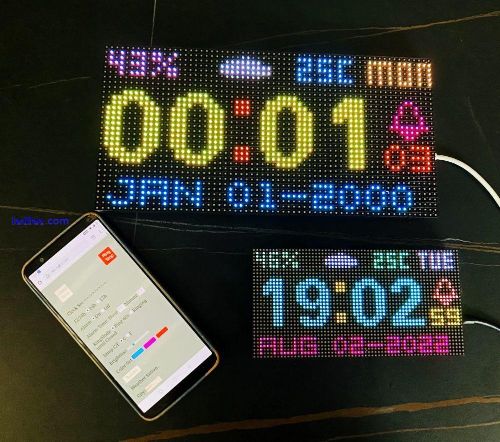 Digital Clock Wall Clock Alarm Clock RGB matrix LED display electronic diy  4 