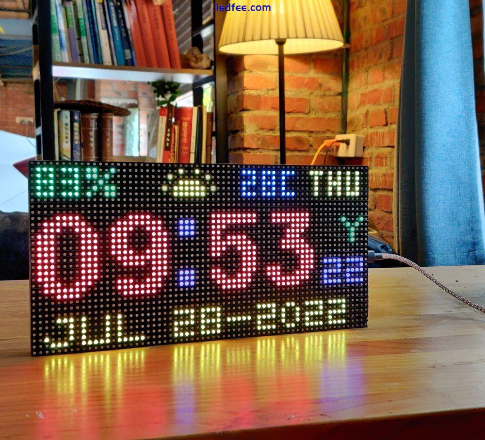 Digital Clock Wall Clock Alarm Clock RGB matrix LED display electronic diy  1 