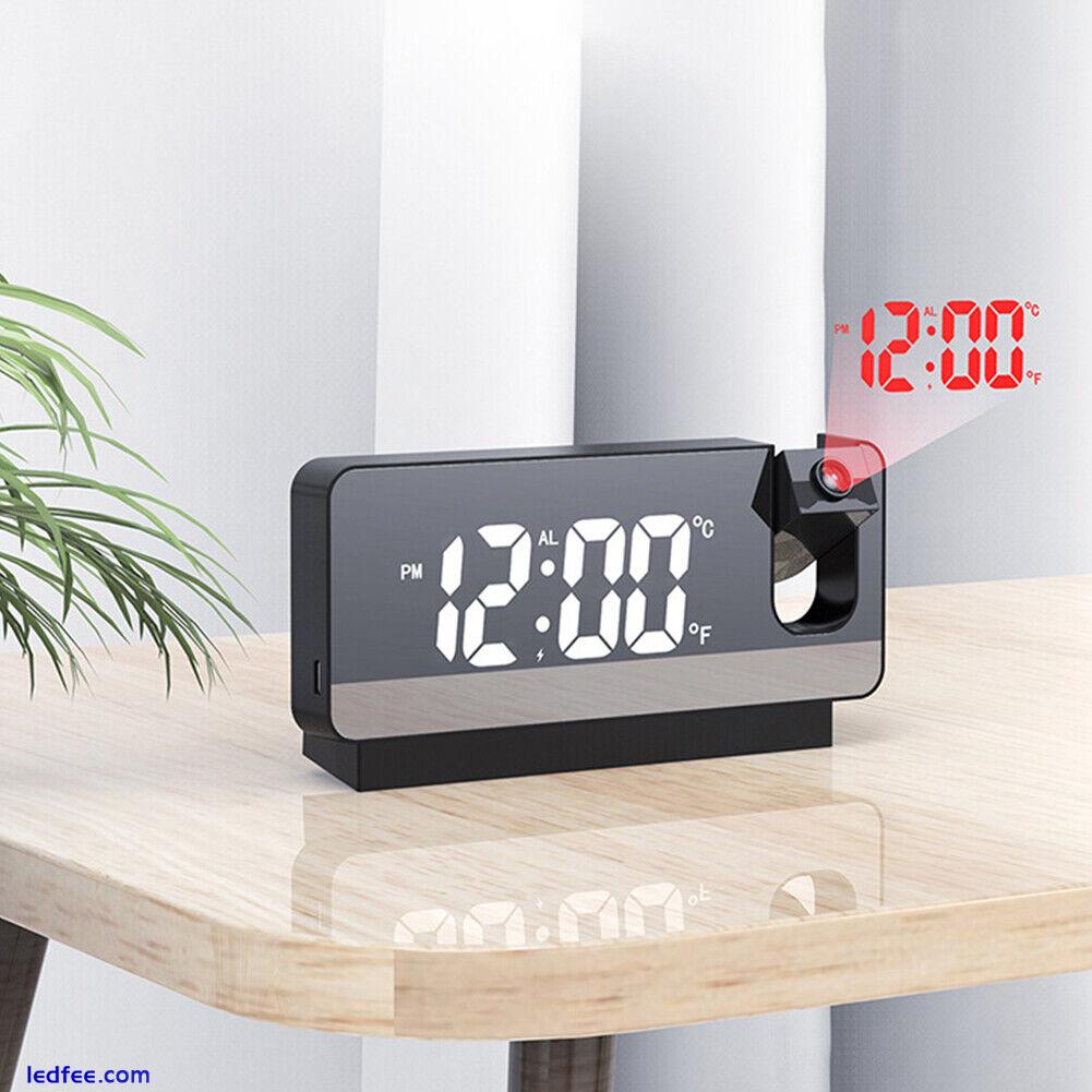 Digital Desktop Clocks LED Display Mirror Surface Alarm Clock for Bedroom Office 2 