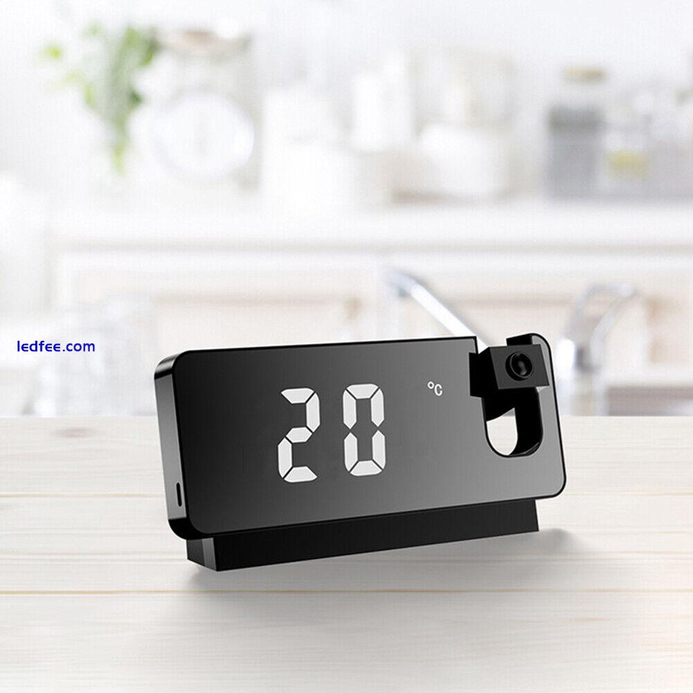 Digital Desktop Clocks LED Display Mirror Surface Alarm Clock for Bedroom Office 3 