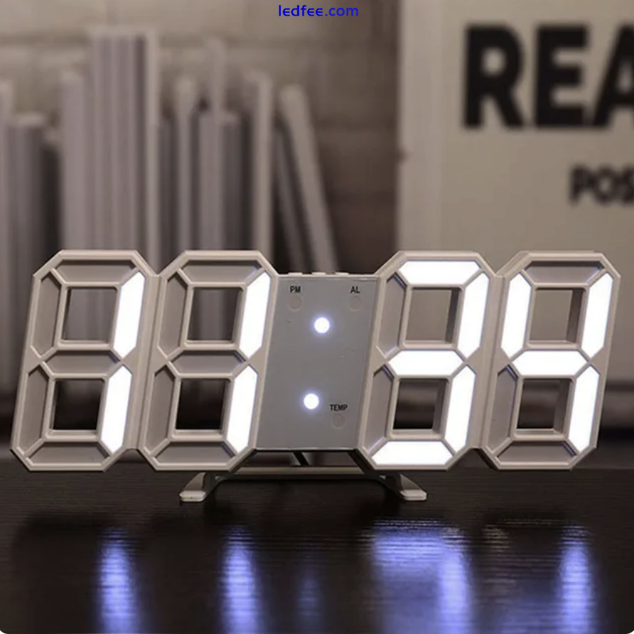 3D LED Wall Clock deco Digital Wall Table Clock Watch Desktop Alarm Clock Nightl 5 