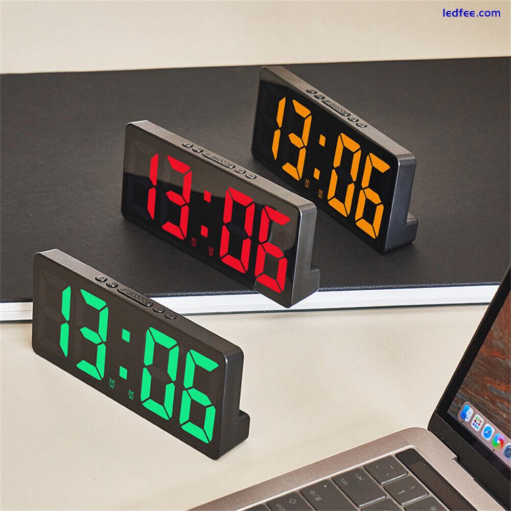 LED Digital Clock Mirror Display Snooze Alarm Temperature Time Table Desk Decor 1 