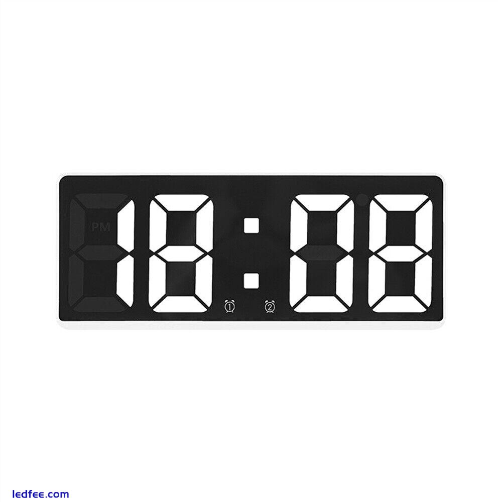 LED Digital Clock Mirror Display Snooze Alarm Temperature Time Table Desk Decor 5 