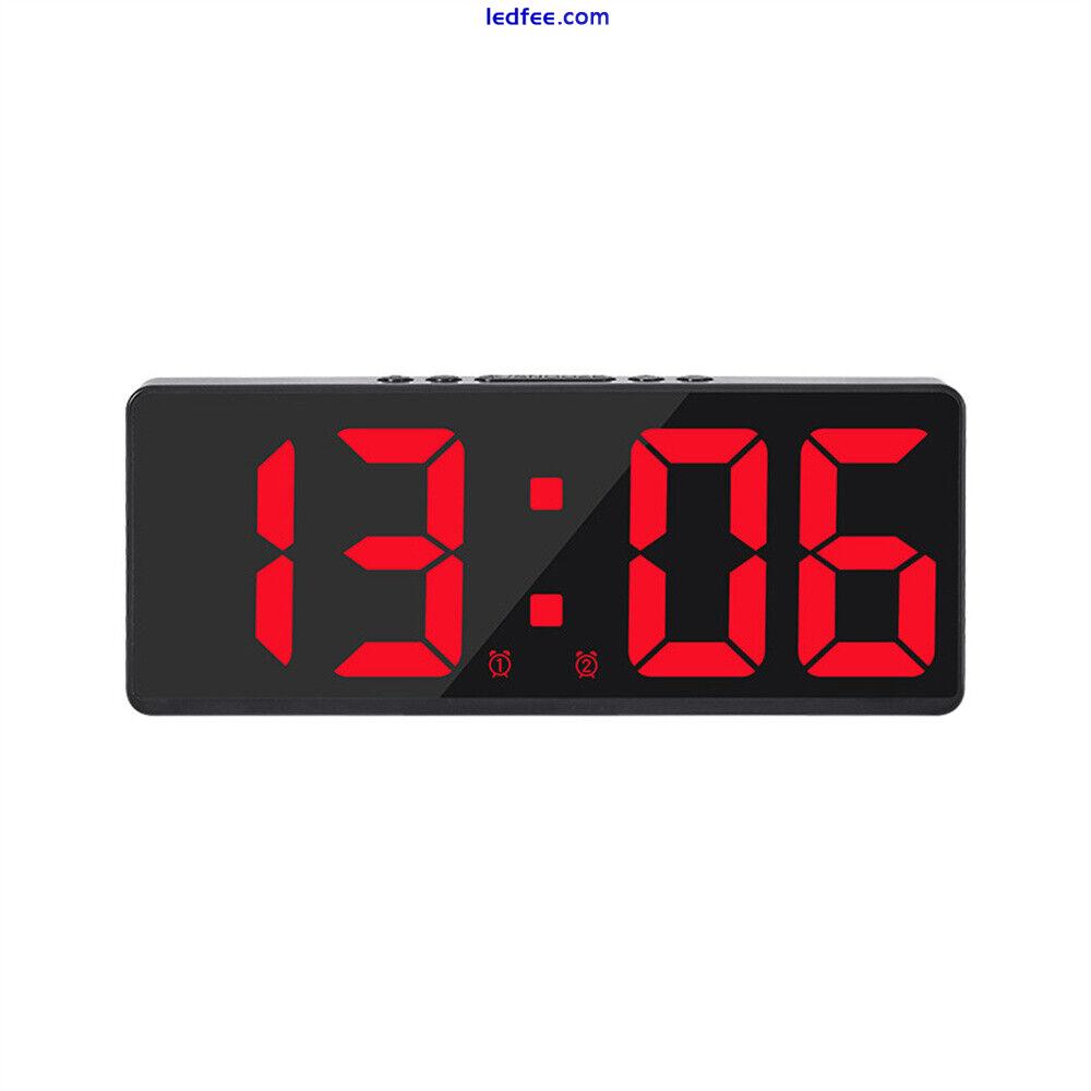 LED Digital Clock Mirror Display Snooze Alarm Temperature Time Table Desk Decor 4 