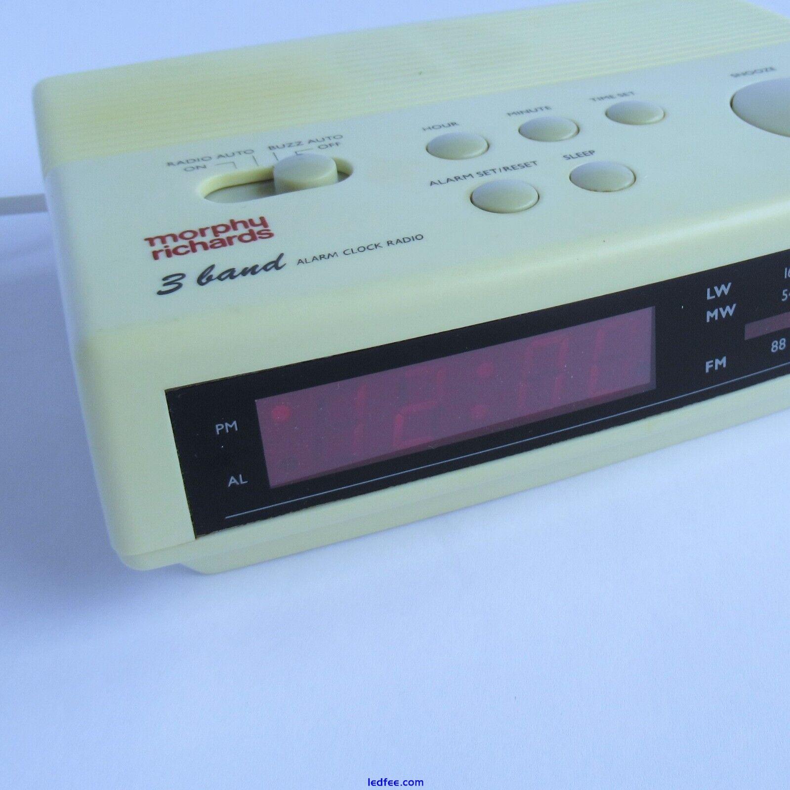 Retro Morphy Richards CR-35A LED Bedside Alarm Clock Radio (1980s Film Prop) 1 