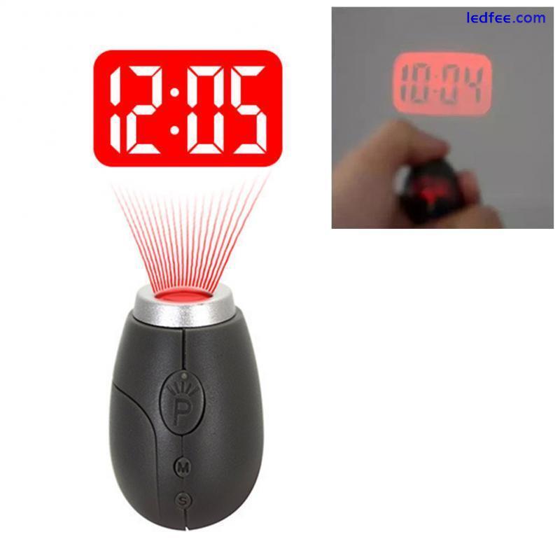 Mini LED Digital Projection Clock Projector Emergency Light  Keyring UK Post 0 